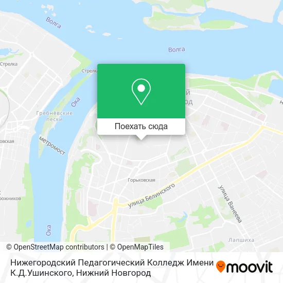 Карта Нижегородский Педагогический Колледж Имени К.Д.Ушинского