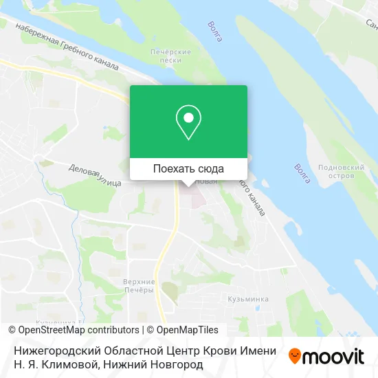 Карта Нижегородский Областной Центр Крови Имени Н. Я. Климовой