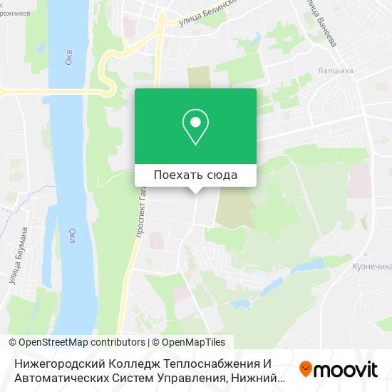 Карта Нижегородский Колледж Теплоснабжения И Автоматических Систем Управления