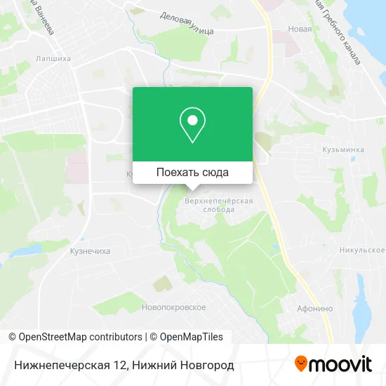 Карта Нижнепечерская 12