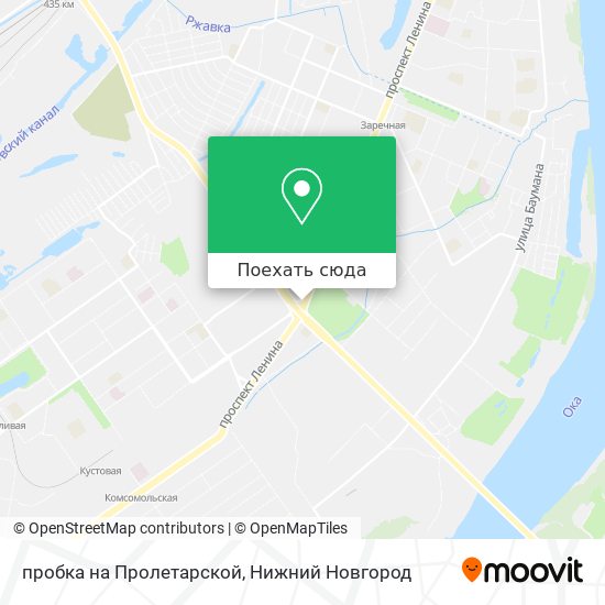 Карта пробка на Пролетарской