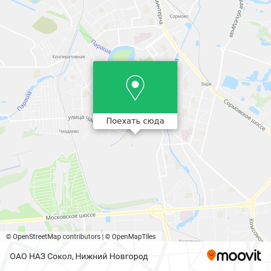 Карта ОАО НАЗ  Сокол