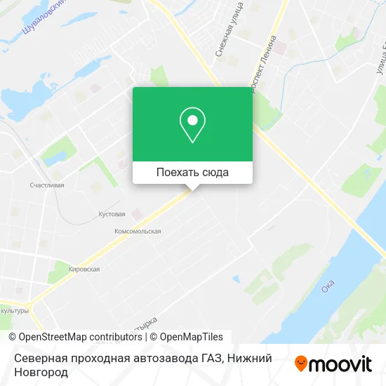 Карта Северная проходная автозавода ГАЗ