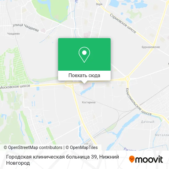 Карта Городская клиническая больница 39