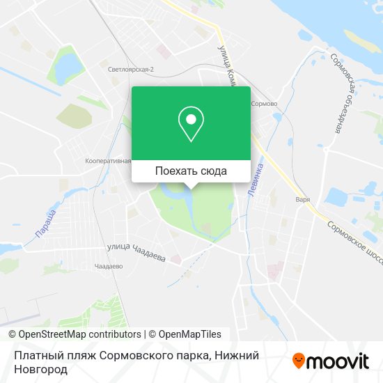 Карта Платный пляж Сормовского парка