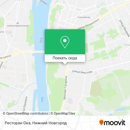 Карта Ресторан  Ока