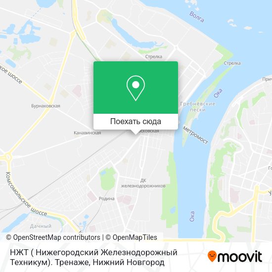 Карта НЖТ ( Нижегородский Железнодорожный Техникум). Тренаже