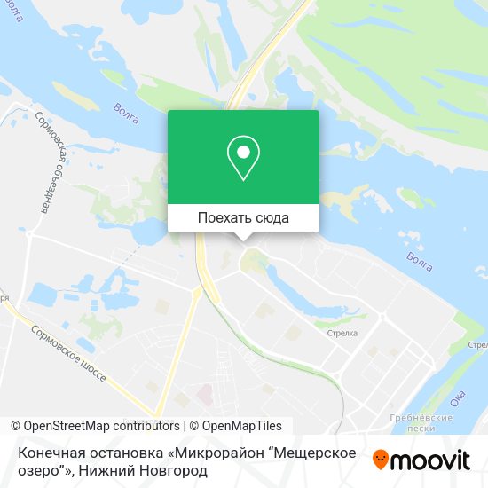 Карта Конечная остановка «Микрорайон “Мещерское озеро”»