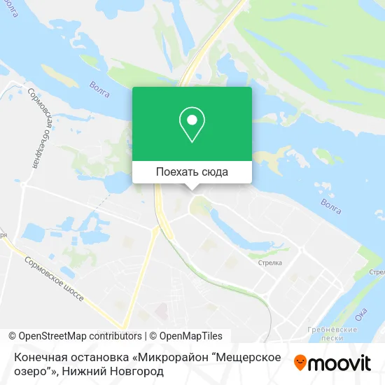 Карта Конечная остановка «Микрорайон “Мещерское озеро”»