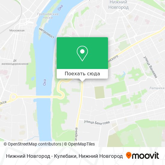 Карта Нижний Новгород - Кулебаки