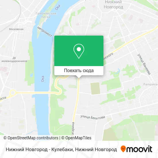 Карта Нижний Новгород - Кулебаки