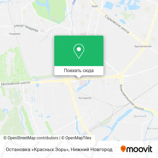 Карта Остановка «Красных Зорь»