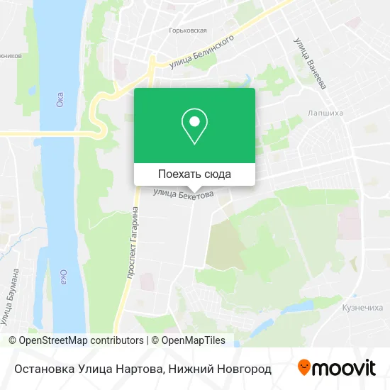 Карта Остановка  Улица Нартова