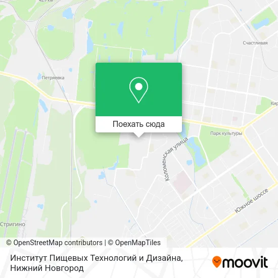 Карта Институт Пищевых Технологий и Дизайна