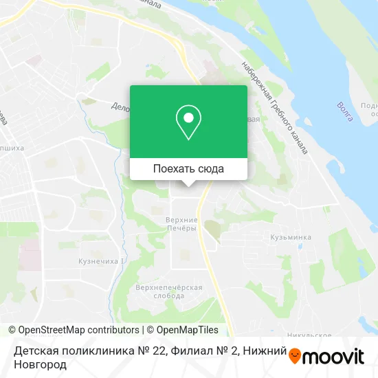 Карта Детская поликлиника № 22, Филиал № 2