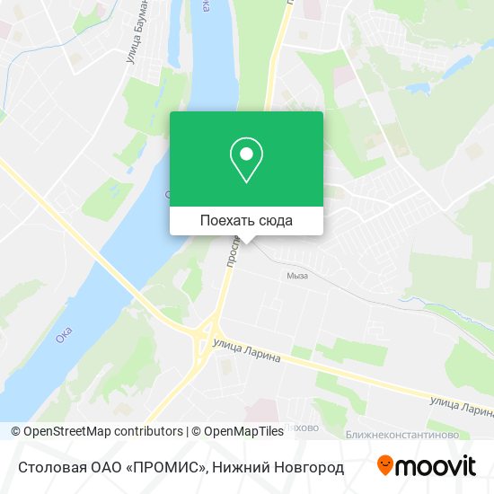 Карта Столовая ОАО «ПРОМИС»