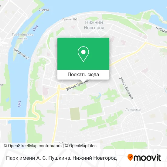 Карта Парк имени А. С. Пушкина