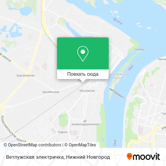 Карта Ветлужская электричка