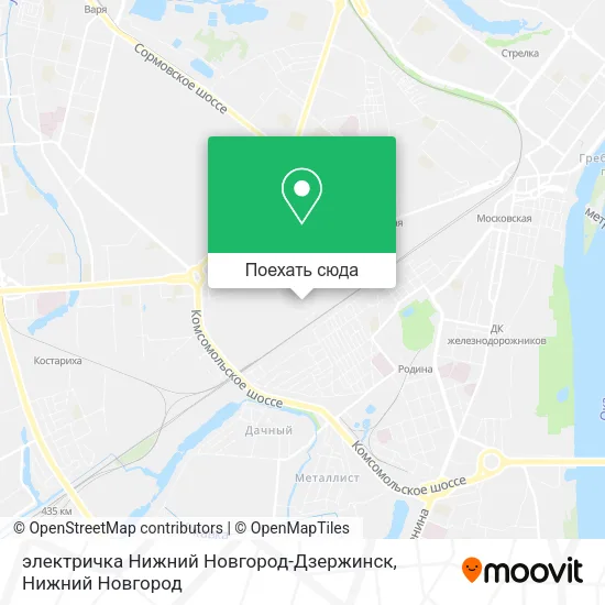 Карта электричка Нижний Новгород-Дзержинск