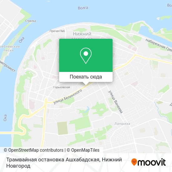 Карта Трамвайная остановка  Ашхабадская