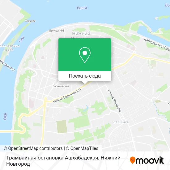 Карта Трамвайная остановка  Ашхабадская