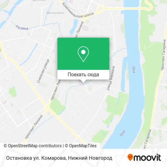 Карта Остановка  ул. Комарова