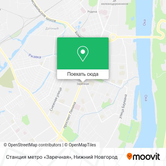 Карта Станция метро «Заречная»