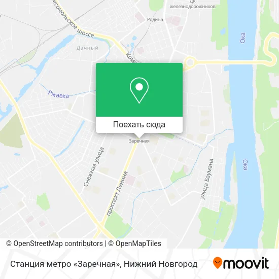 Карта Станция метро «Заречная»