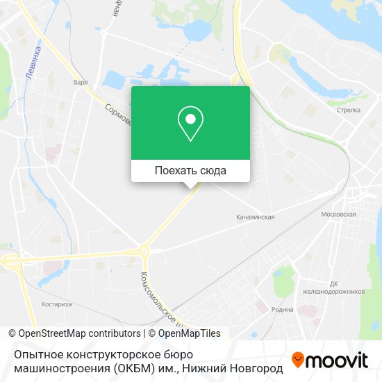 Карта Опытное конструкторское бюро машиностроения (ОКБМ) им.