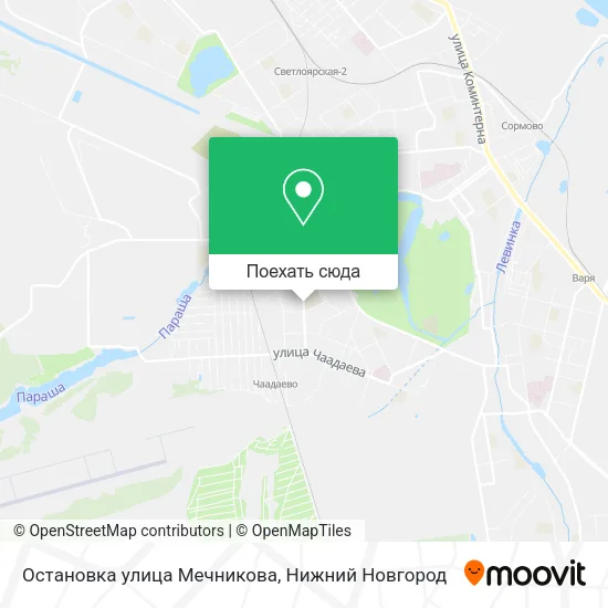 Карта Остановка улица Мечникова