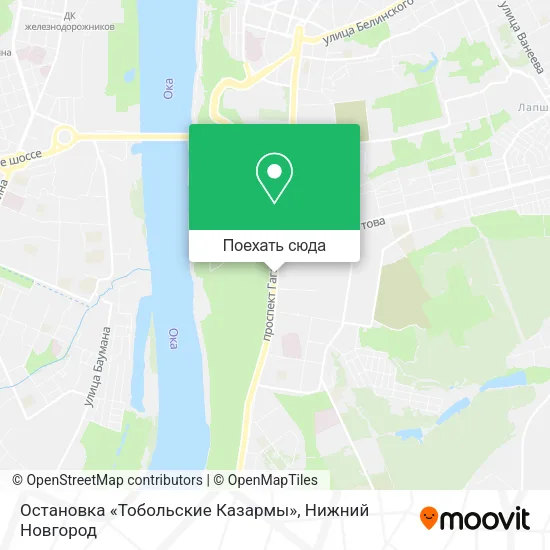 Карта Остановка «Тобольские Казармы»