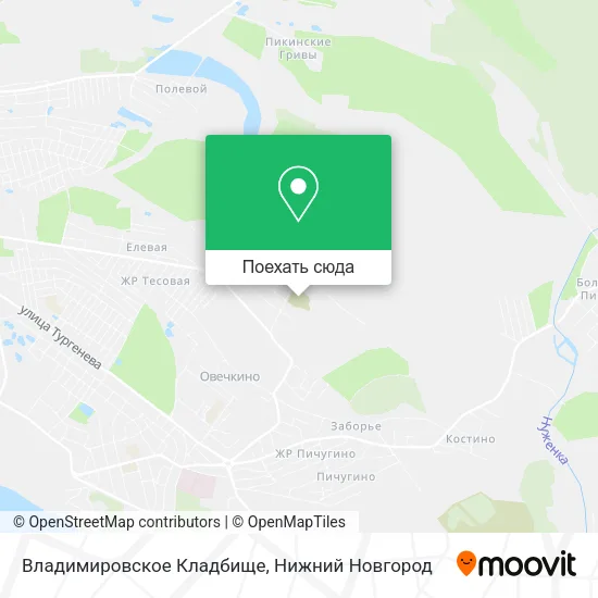 Карта Владимировское Кладбище