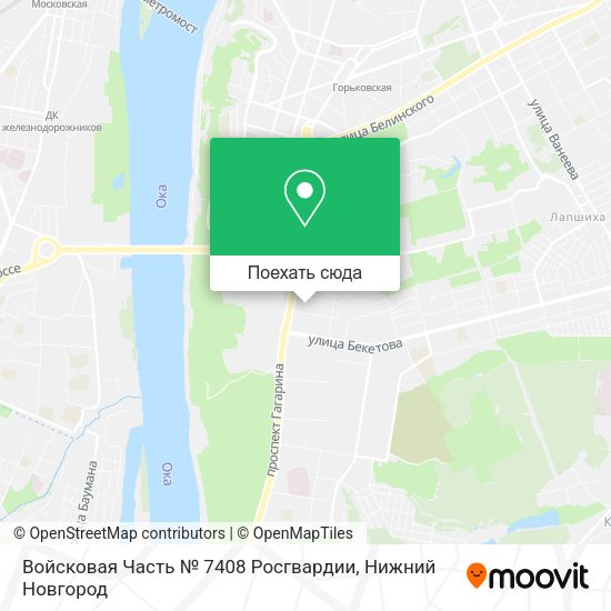 Карта Войсковая Часть № 7408 Росгвардии