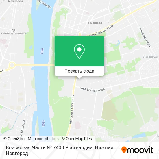 Карта Войсковая Часть № 7408 Росгвардии