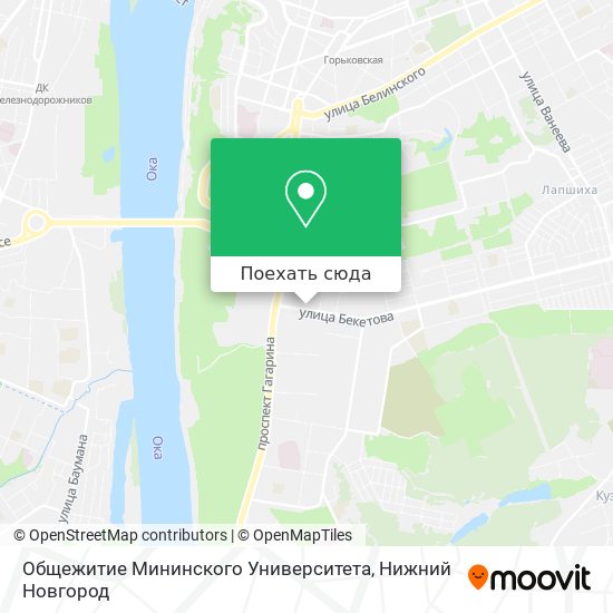 Карта Общежитие Мининского Университета