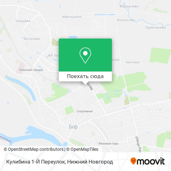 Карта Кулибина 1-Й Переулок