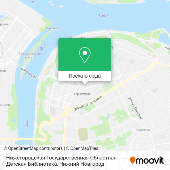 Карта Нижегородская Государственная Областная Детская Библиотека