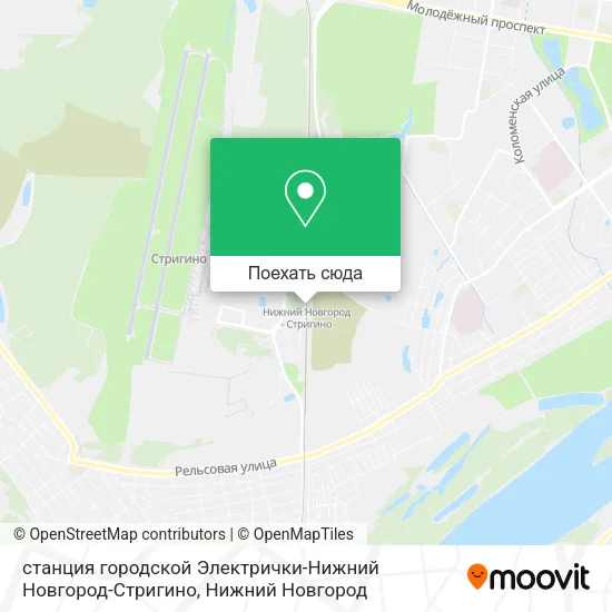Карта станция городской Электрички-Нижний Новгород-Стригино