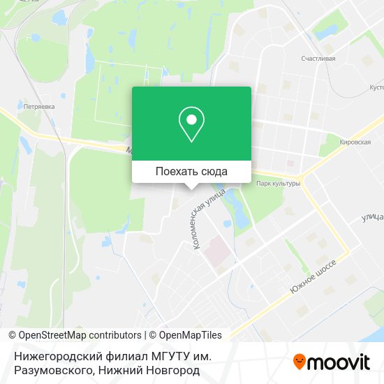 Карта Нижегородский филиал МГУТУ им. Разумовского