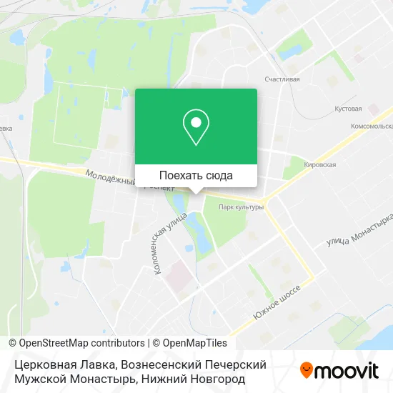 Карта Церковная Лавка, Вознесенский Печерский Мужской Монастырь