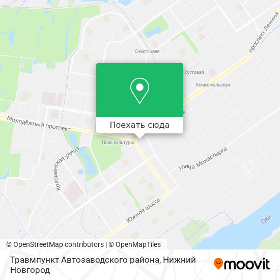 Карта Травмпункт Автозаводского района