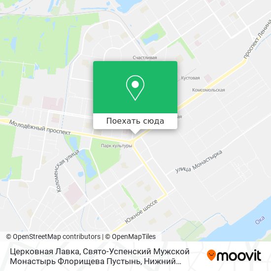 Карта Церковная Лавка, Свято-Успенский Мужской Монастырь Флорищева Пустынь