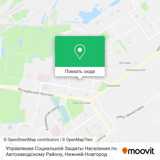 Карта Управление Социальной Защиты Населения по Автозаводскому Району