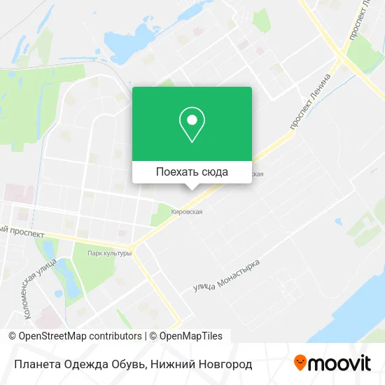 Карта Планета Одежда Обувь