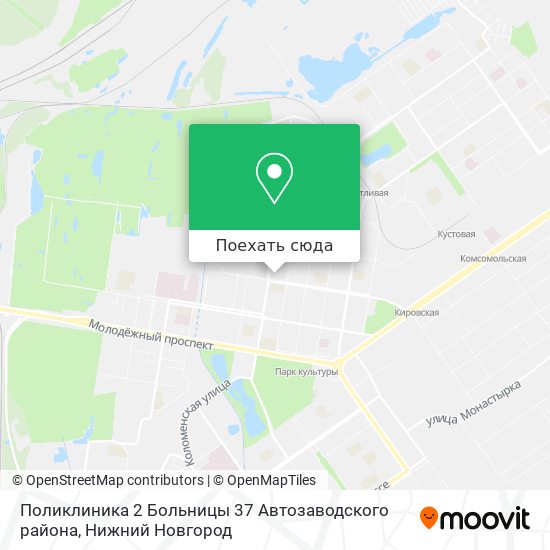 Карта Поликлиника 2 Больницы 37 Автозаводского района