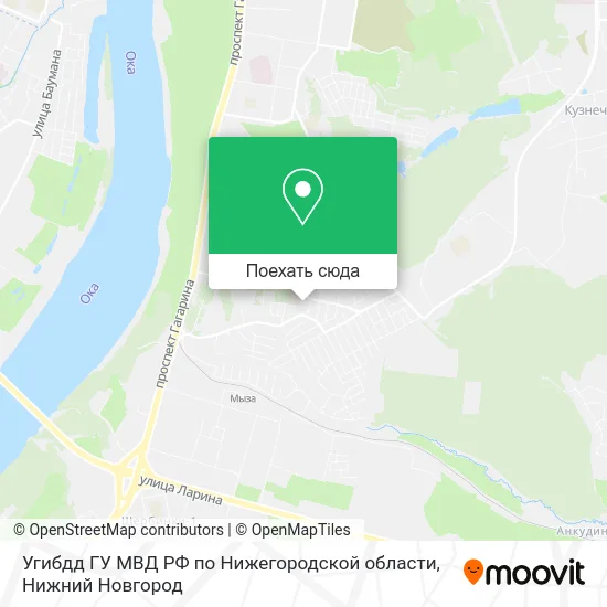Карта Угибдд ГУ МВД РФ по Нижегородской области