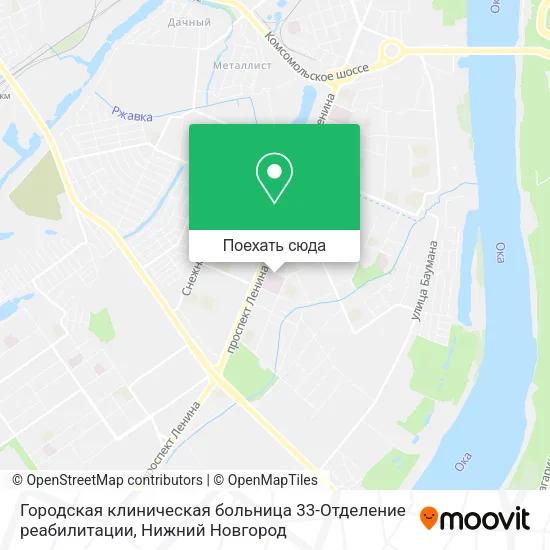Карта Городская клиническая больница 33-Отделение реабилитации