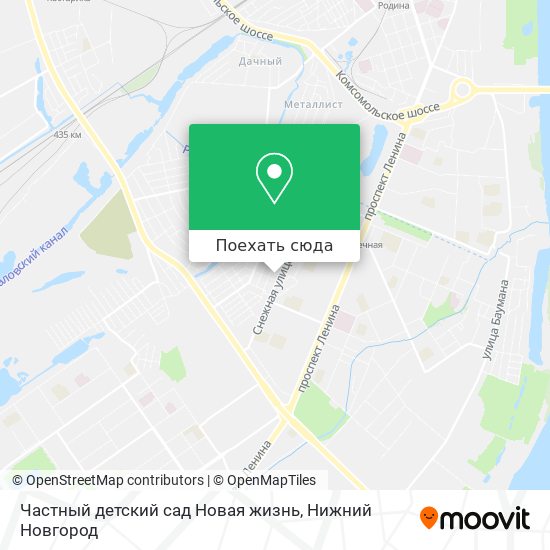 Карта Частный детский сад Новая жизнь