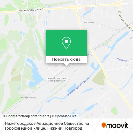 Карта Нижегородское Авиационное Общество на Гороховецкой Улице