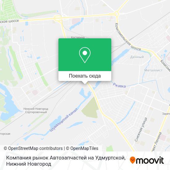 Карта Компания рынок Автозапчастей на Удмуртской